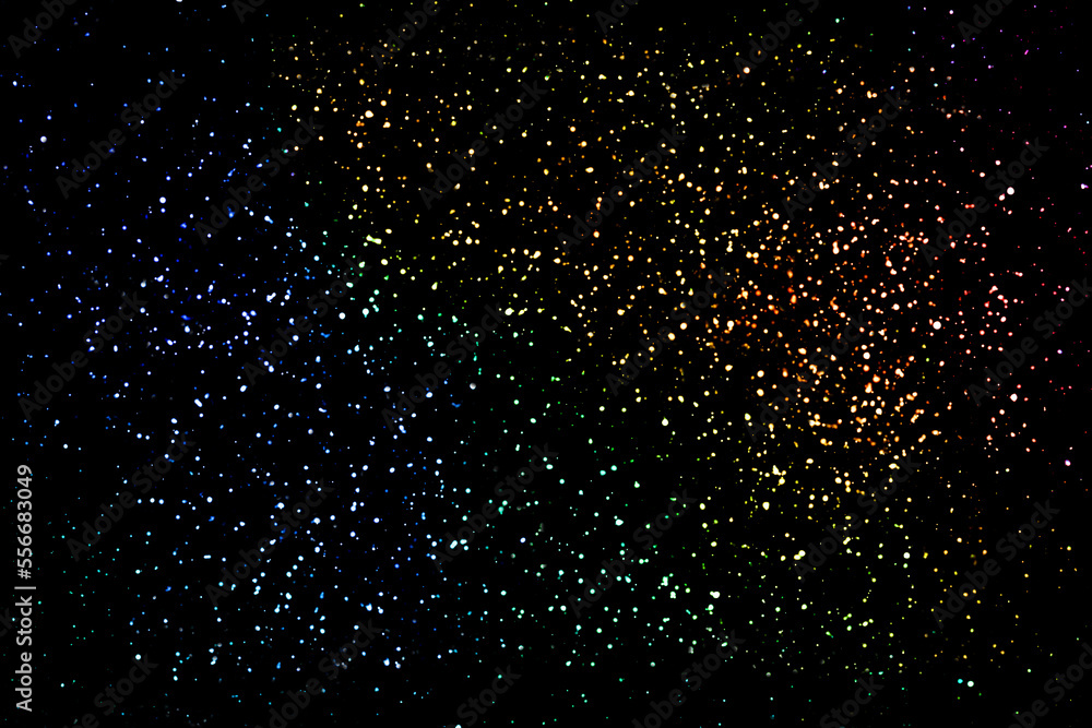 Colourful galaxy space background. Glowing stars in space. Starry night sky background. Photo can be used for the concept of New Year, Christmas and all celebration background.