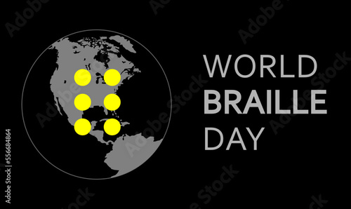 illustration Vector graphic of world braille day. poster or logo for annual celebration of world braille day (january 4).