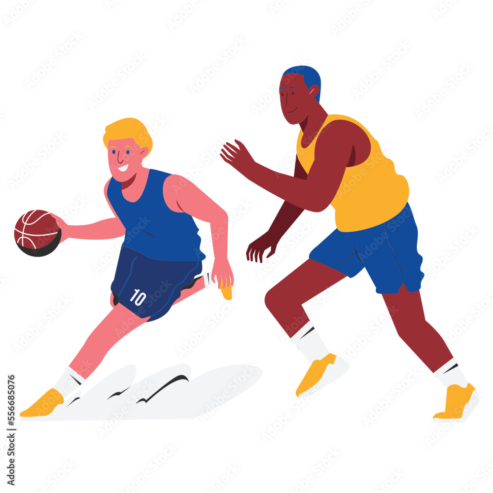 Sport People Dribbling Vector Illustration