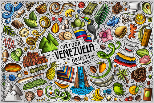 Set of Venezuela traditional symbols and objects