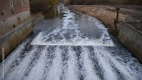 A hydroelectric power plant dams the water and thus generates electricity. Green energy is a climate target for European countries in the future. 