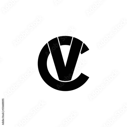Letter VC or CV simple logo design vector