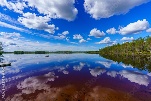 Beautiful lakeside view in Sweden