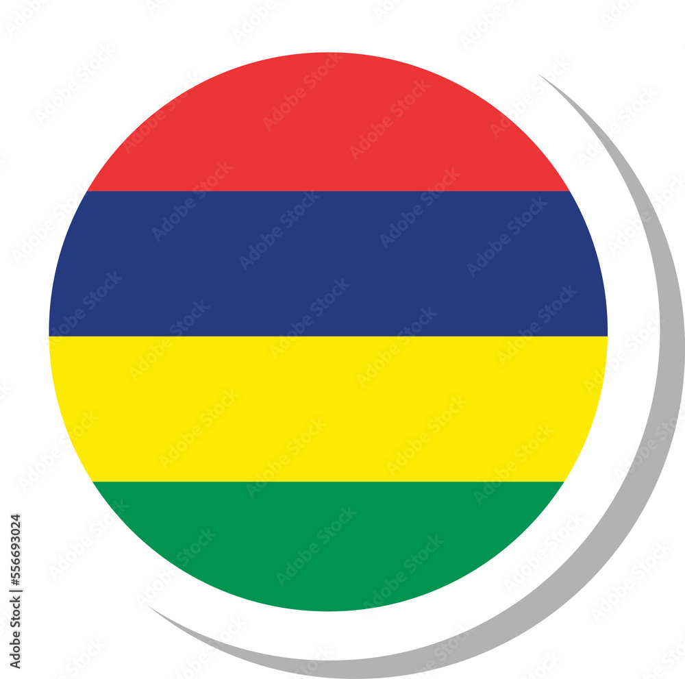Mauritius flag circle shape, flag icon. Mauritius flag circle shape, flag icon.