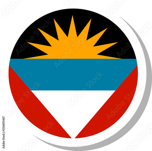 Free Download Antigua and Barbuda flag circle shape, flag icon. - GFXLoad