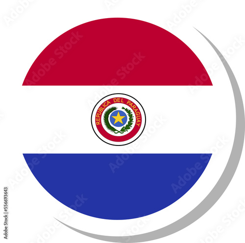 Paraguay flag circle shape, flag icon.