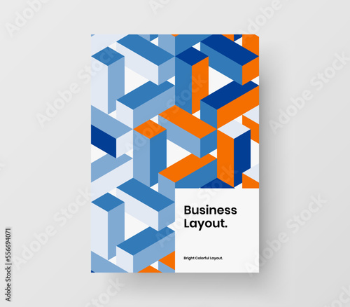 Fresh mosaic pattern company brochure concept. Trendy catalog cover design vector layout.