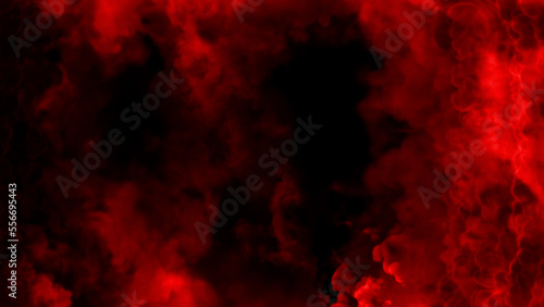 Side red smoke or clouds frame for content, isolated - abstract 3D rendering