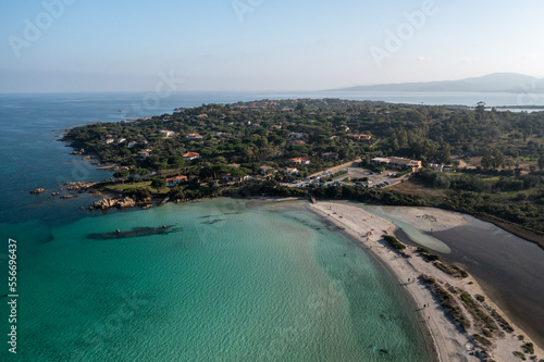 Sandy coast of the Tyrrhenian Sea top view