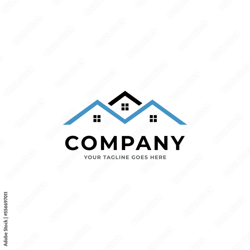 Real estate and house building icon logo template. Real estate and house building icon logo template.