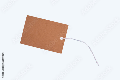 plain brown card retail gift or identity tag isolated on a white background