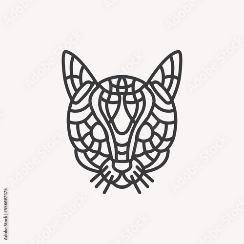 Fototapeta Naklejka Na Ścianę i Meble -  Cat line art logo illustration design