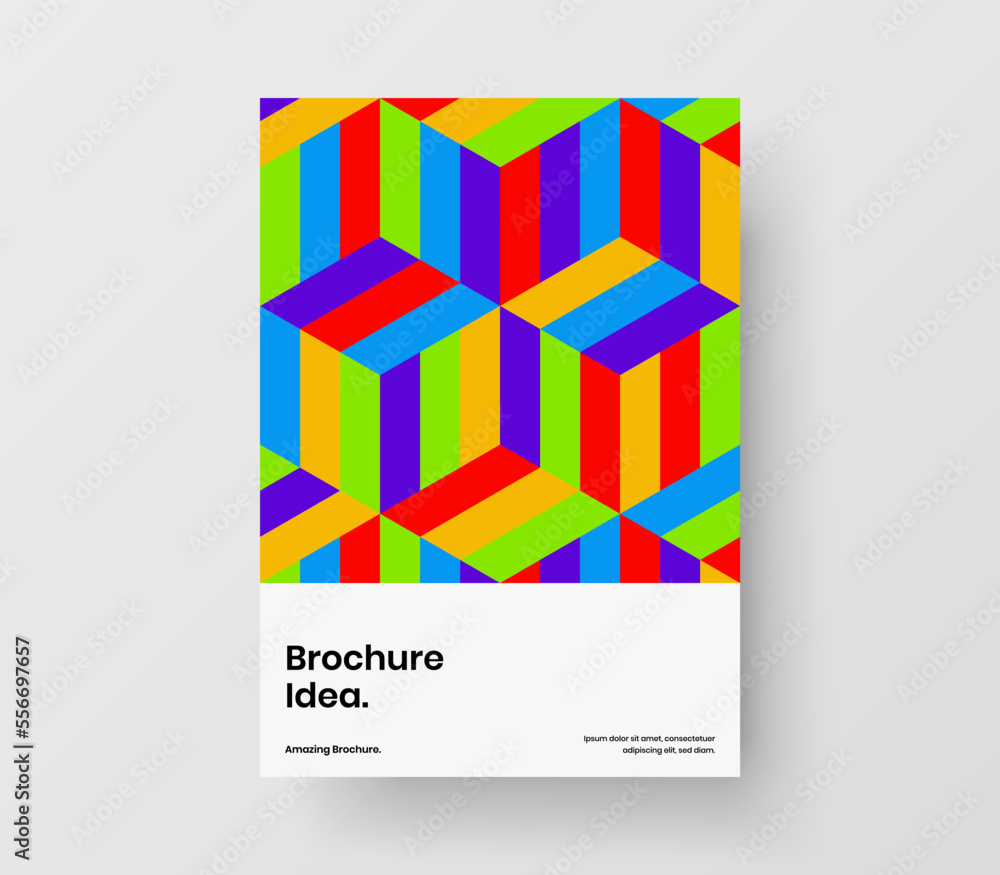 Trendy geometric tiles brochure concept. Creative poster vector design illustration.