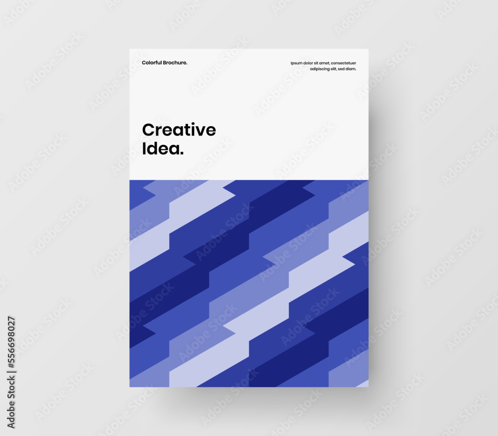 Premium geometric pattern postcard layout. Amazing corporate brochure A4 vector design illustration.