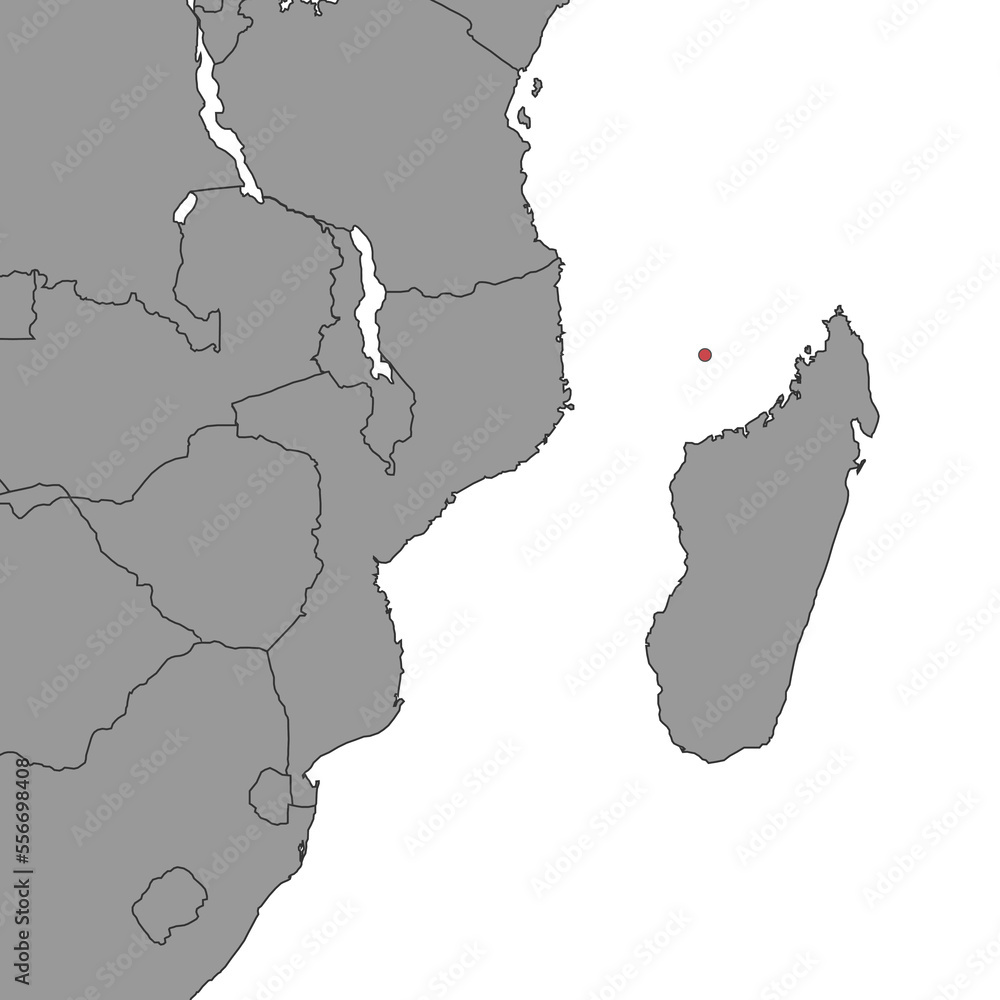 Fototapeta premium Mayotte on world map. Vector illustration.