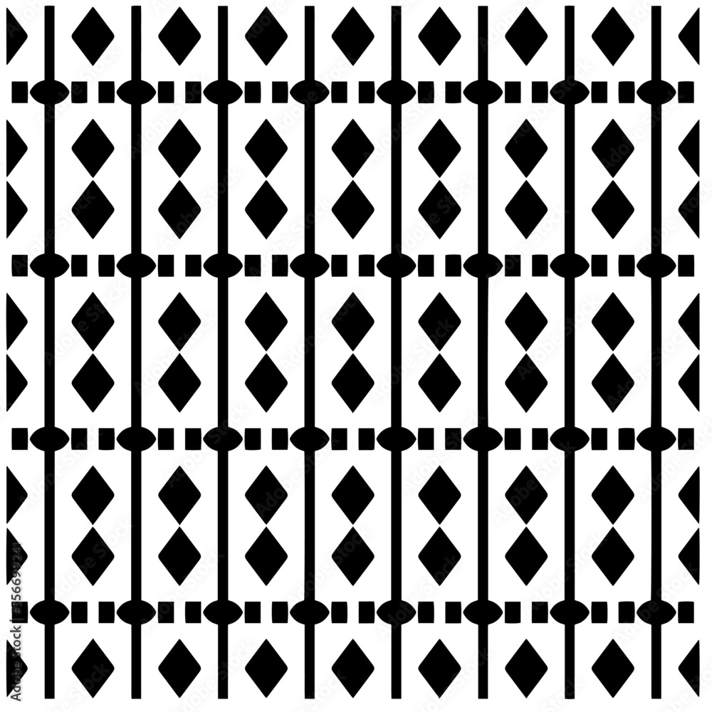 Vector pattern in geometric ornamental style. Black and white abstract background. Seamless repeat pattern. Vector pattern in geometric ornamental style. Black and white abstract background. Seamless repeat pattern.