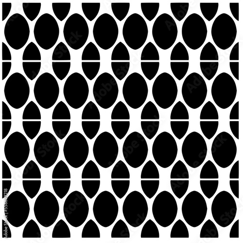 Vector pattern in geometric ornamental style. Black and white abstract background. Seamless repeat pattern.