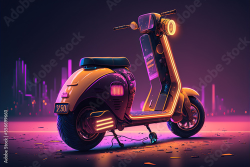 red scooter on the street