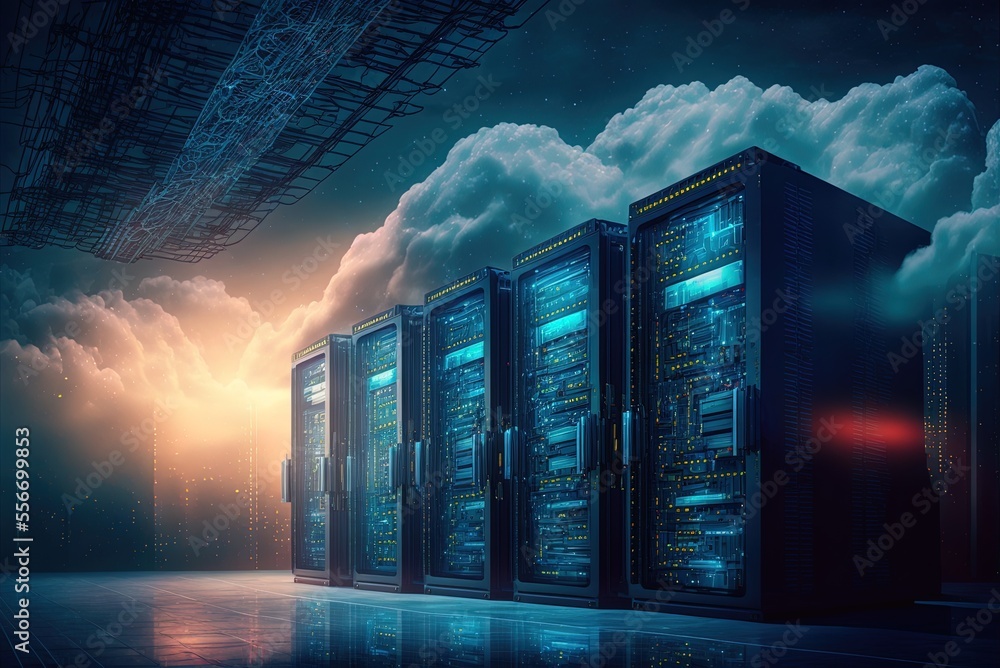 Database, data center, server farm, data center rack, urban data center