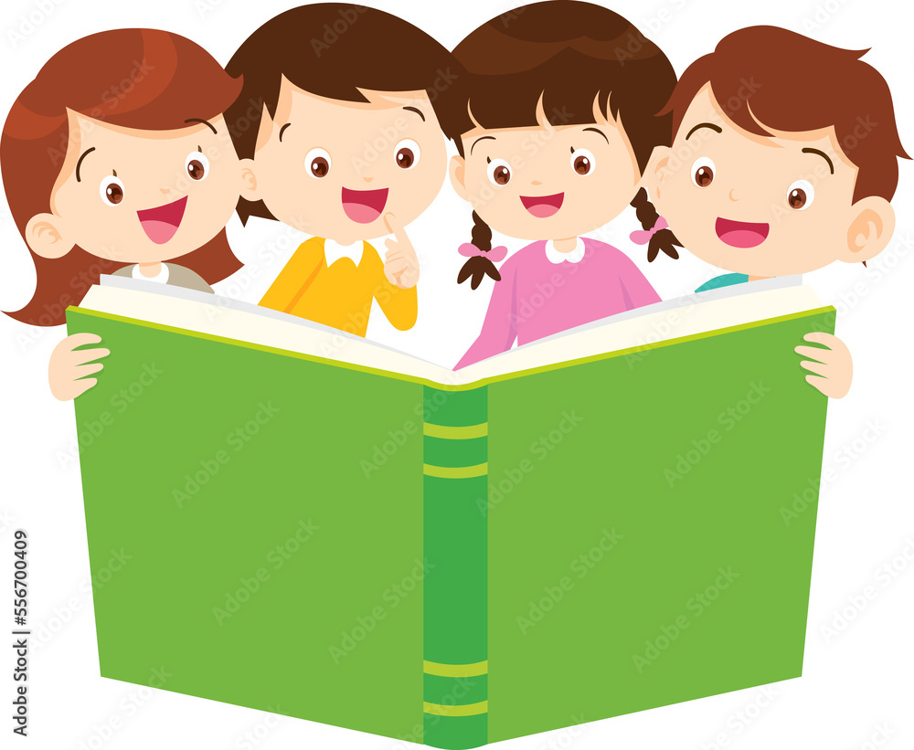 back to school with kids reading book education happy children concept back to school with kids reading book education happy children concept