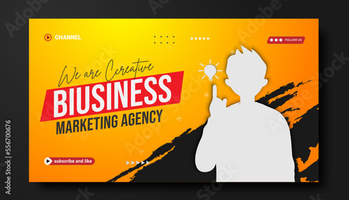 Modern YouTube thumbnail template and business YouTube cover for Attractive video thumbnail and web banner template	