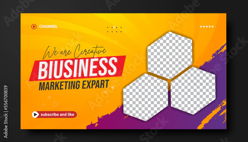 Modern YouTube thumbnail template and business YouTube cover for Attractive video thumbnail and web banner template	