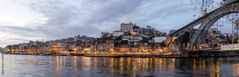 Porto, Portugal - December 07, 2022: views of the don luis iron bridge in the city of porto, portugal