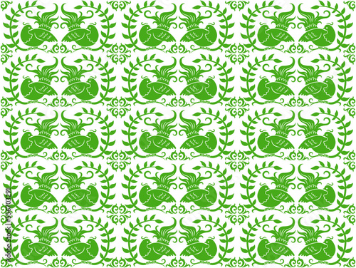 アジア調パターン17（緑）