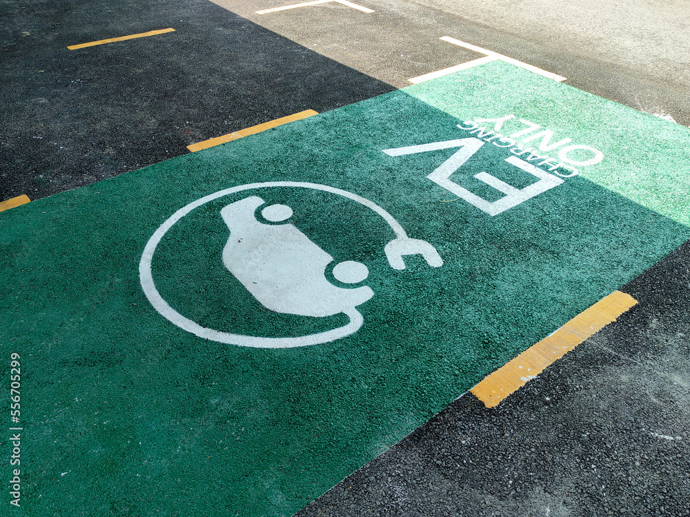 Parking lots and charging points for electric vehicles. These parking