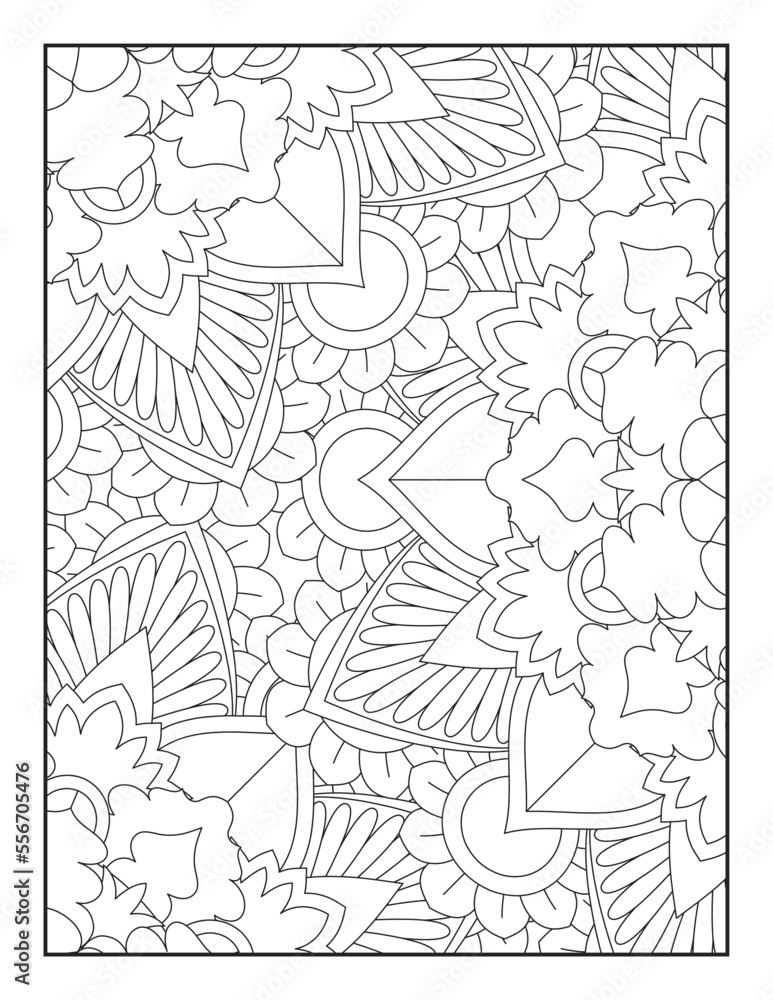 Fototapeta premium Floral Mandala Coloring Pages, Flower Mandala Coloring Page, Coloring Page For Adult 