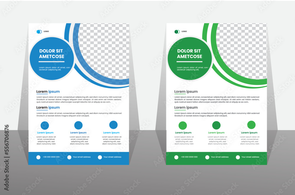Obraz premium Business Flyer & Corporate Flyer for Template Design A4 Size Brochure Design. Modern Proposal Poster, Advertising Layout Cover Design.