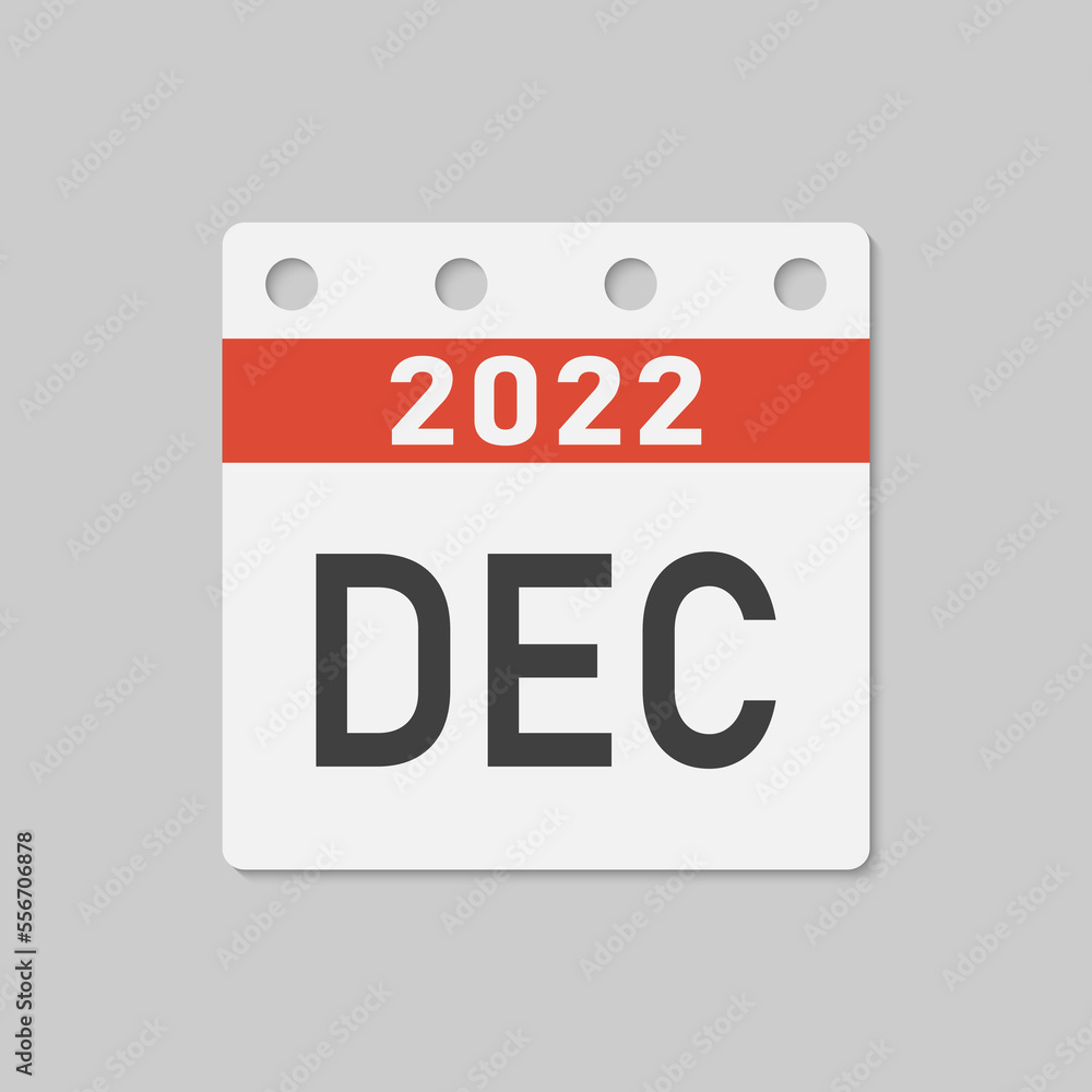 Icon page calendar - 2022 year, month December Icon page calendar - 2022 year, month December