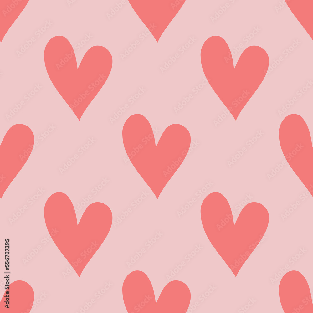 Cute vector red heart pattern. Hand drawn doodle illustration. Cute vector red heart pattern. Hand drawn doodle illustration.