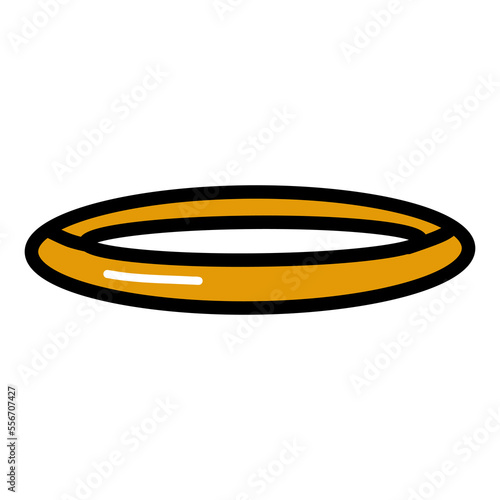 Golden ring. Angel halo. Cartoon doodle vector illustration.