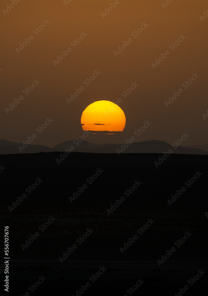 Sunset in the desert of Morocco Sunset in the desert of Morocco
