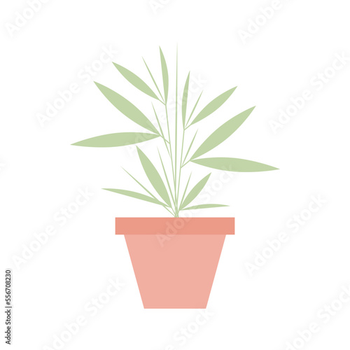 Plant in a pot pastel color vector icon 