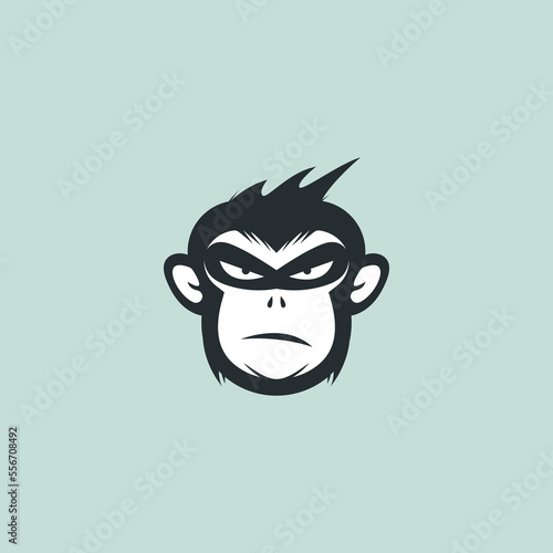 Gorilla head silhouette creative logo template.