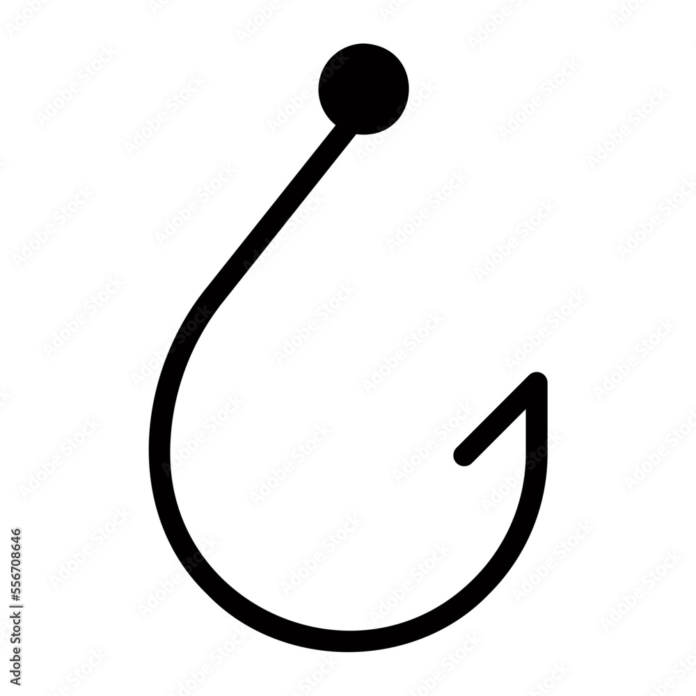 fishing hook glyph icon
