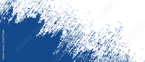 Navy blue brush stroke background. Blue ink splash on backdrop. Brush background for wallpaper, paint splatter template, dirt banner, watercolor design, dirty texture. Trendy brush background, vector