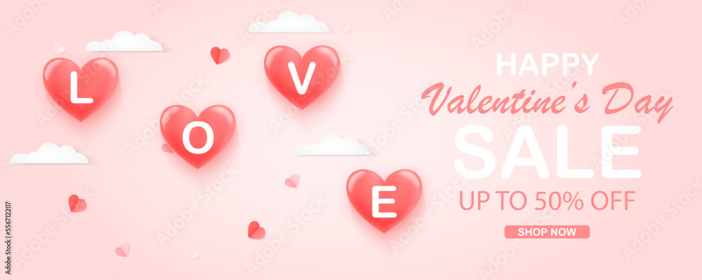 Valentine's day sale background with heart. Vector illustration. Wallpaper, flyers, posters, brochures, banners. Vector symbols of love for Happy Women's, Mother's, Valentine's Day, birthday