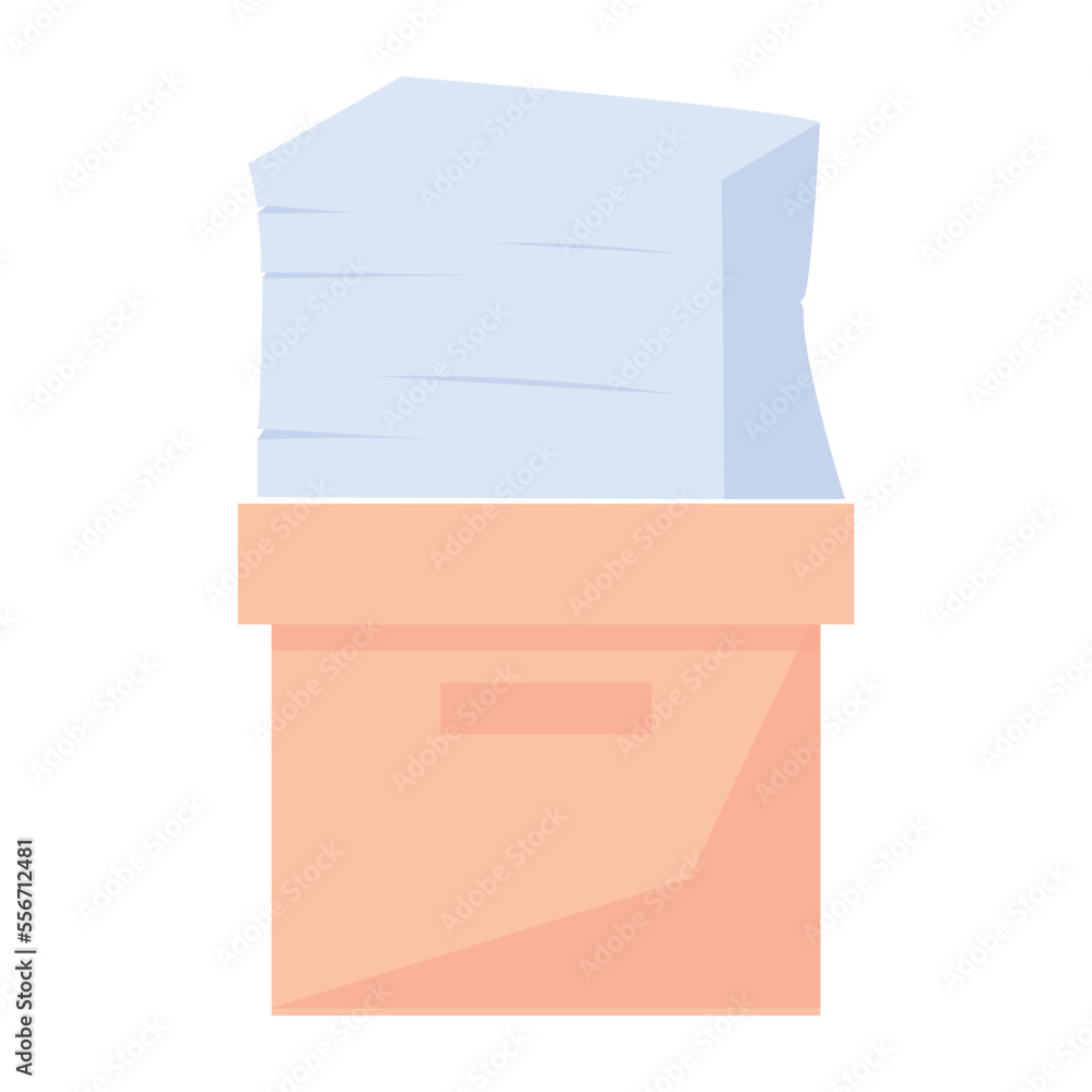 A flat icon of document drawer 