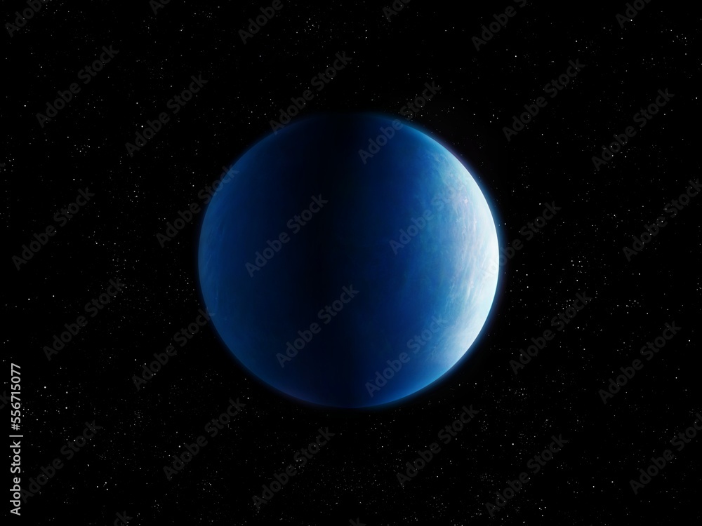 Realistic exoplanet in far space, beautiful Earth-like planet, extrasolar planet covered with clouds. Realistic exoplanet in far space, beautiful Earth-like planet, extrasolar planet covered with clouds.