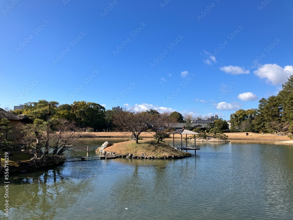 Japanese traditional garden at Okayama, Japan Japanese traditional garden at Okayama, Japan
