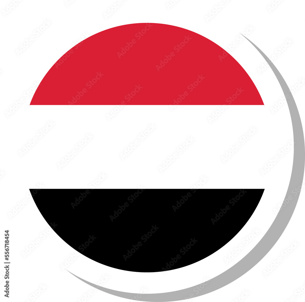 Naklejka premium Yemen flag circle shape, flag icon.
