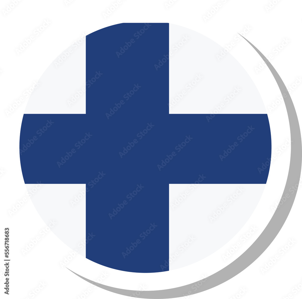 Finland flag circle shape, flag icon. Finland flag circle shape, flag icon.
