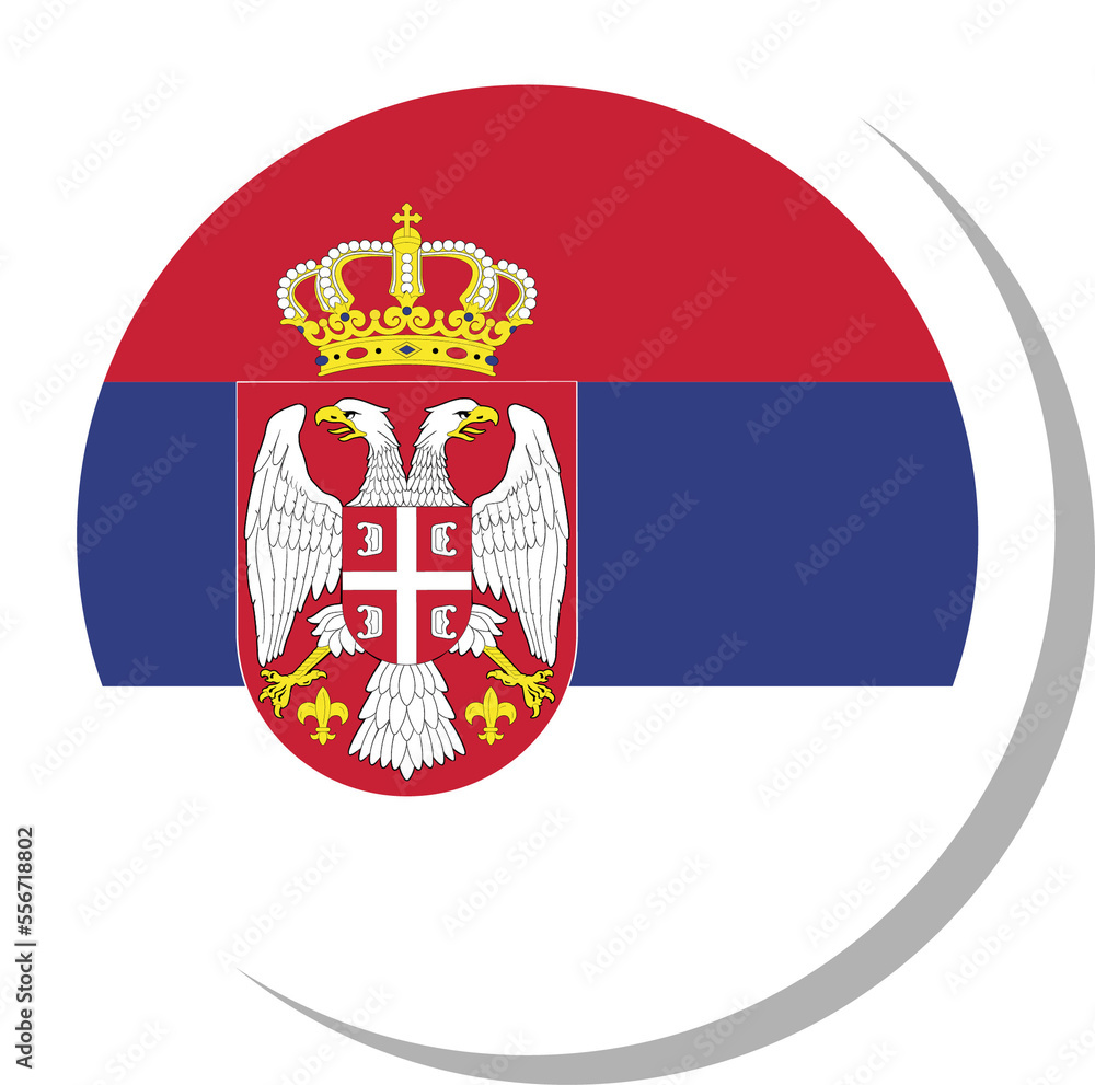 Obraz premium Serbia flag circle shape, flag icon.