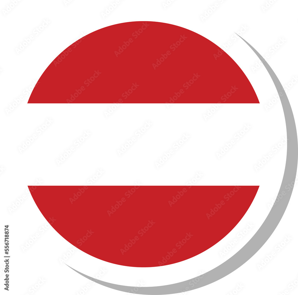 Obraz premium Austria flag circle shape, flag icon.