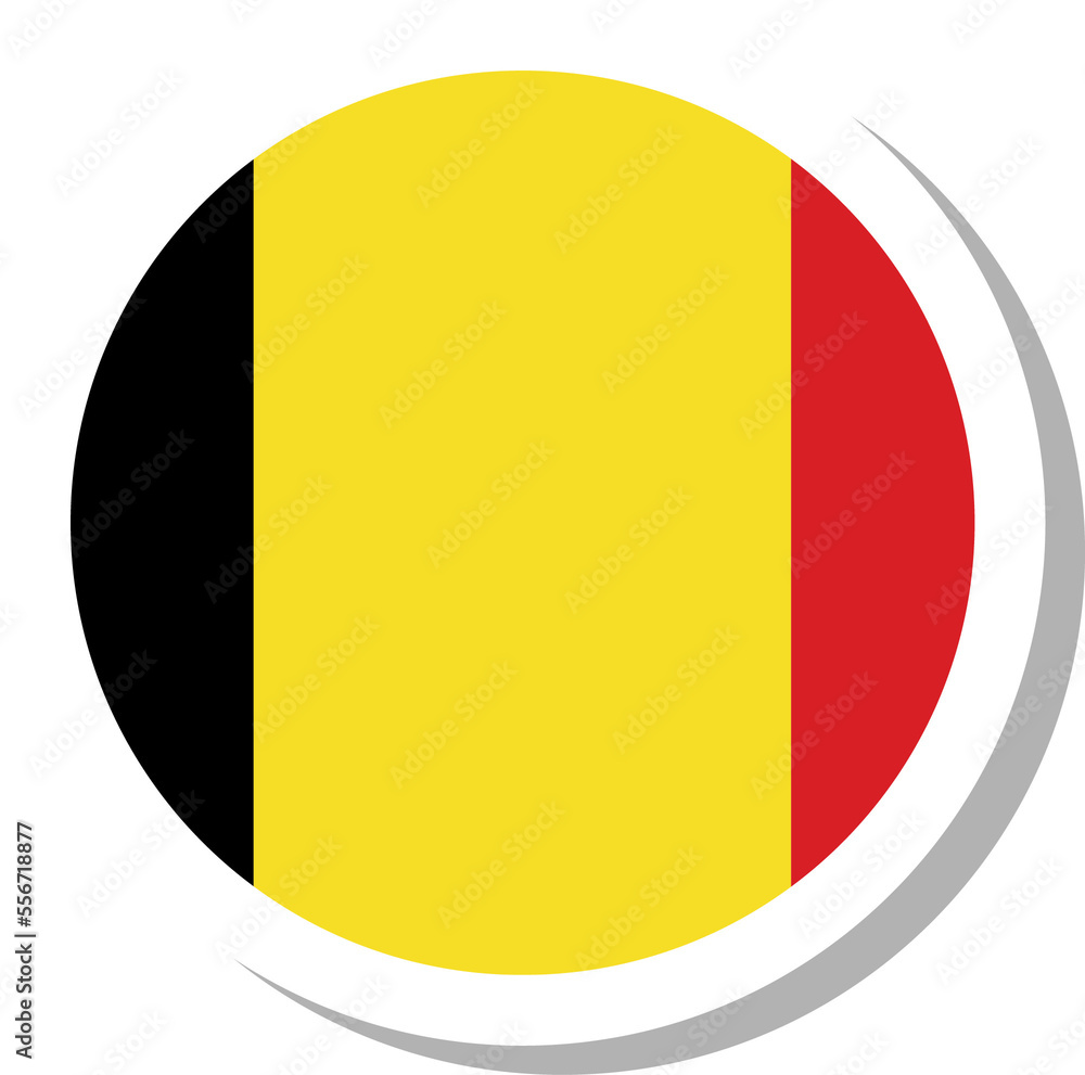 Fototapeta premium Belgium flag circle shape, flag icon.