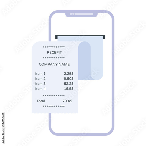 Flat vector icon of online invoice