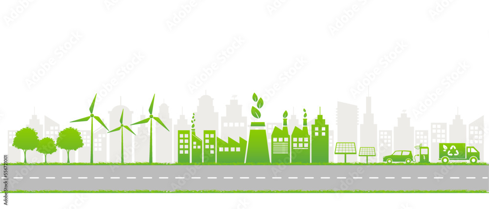 Banner Eco friendly, Sustainability development concept and World environmental, Vector illustration